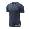 Ademend aangepaste mannen snel droge gym fitness t -shirt